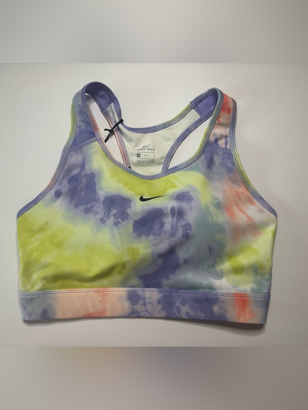 Nike Swoosh Bra Medium Support Tie-Dye Racerback Sports Bra Size Medium NWT